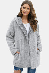 Hooded Teddy Coat - SHE BADDY© ONLINE WOMEN FASHION & CLOTHING STORE