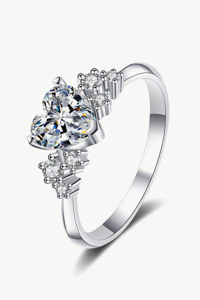 1 Carat Moissanite Heart Ring - SHE BADDY© ONLINE WOMEN FASHION & CLOTHING STORE