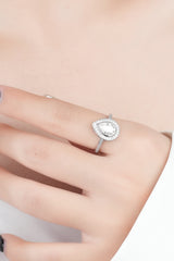 925 Sterling Silver Teardrop Moissanite Ring - SHE BADDY© ONLINE WOMEN FASHION & CLOTHING STORE