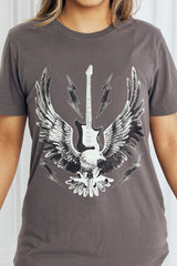 mineB Full Size Eagle Graphic Tee Shirt - SHE BADDY© ONLINE WOMEN FASHION & CLOTHING STORE