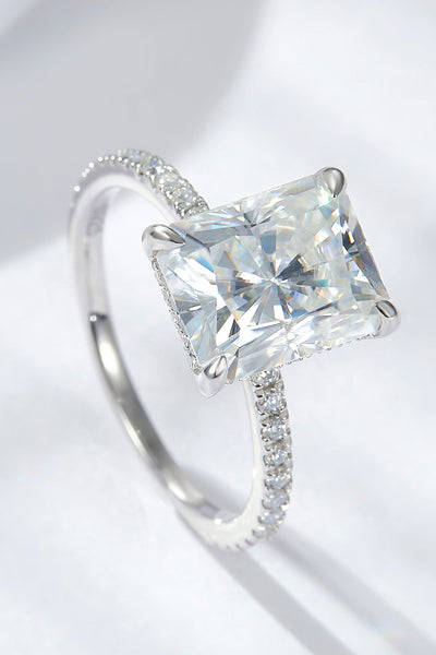 4 Carat Moissanite 4-Prong Side Stone Ring - SHE BADDY© ONLINE WOMEN FASHION & CLOTHING STORE