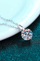 Minimalist 925 Sterling Silver Moissanite Pendant Necklace - SHE BADDY© ONLINE WOMEN FASHION & CLOTHING STORE
