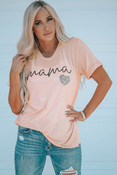 MAMA Heart Graphic Tee Shirt - SHE BADDY© ONLINE WOMEN FASHION & CLOTHING STORE