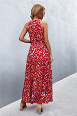 Printed Sleeveless Tie Waist Maxi Dress - SHE BADDY© ONLINE WOMEN FASHION & CLOTHING STORE