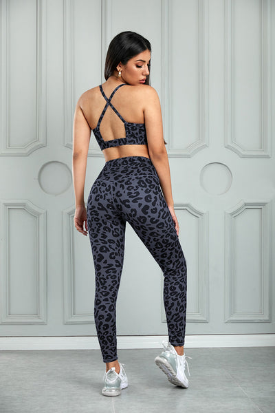 Leopard Cutout Sports Bra and Leggings Set - SHE BADDY© ONLINE WOMEN FASHION & CLOTHING STORE