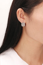 Textured Polished C-Hoop Earrings - SHE BADDY© ONLINE WOMEN FASHION & CLOTHING STORE