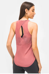 Cut Out Back Sports Tank Top - SHE BADDY© ONLINE WOMEN FASHION & CLOTHING STORE