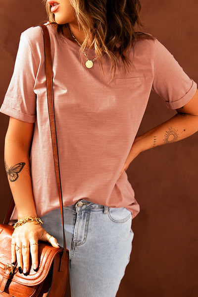 Just For You Cuffed Sleeve T-Shirt - SHE BADDY© ONLINE WOMEN FASHION & CLOTHING STORE