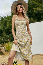 Floral Frill Trim Sleeveless Dress - SHE BADDY© ONLINE WOMEN FASHION & CLOTHING STORE