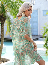 Multicolored Openwork Tassel Slit Cover-Up - SHE BADDY© ONLINE WOMEN FASHION & CLOTHING STORE