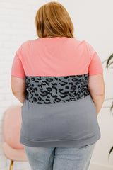 Plus Size Leopard Color Block T-Shirt - SHE BADDY© ONLINE WOMEN FASHION & CLOTHING STORE