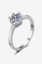 1 Carat Moissanite Rhodium-Plated Solitaire Ring - SHE BADDY© ONLINE WOMEN FASHION & CLOTHING STORE