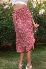 Ditsy Floral Asymmetrical Ruffled Skirt - SHE BADDY© ONLINE WOMEN FASHION & CLOTHING STORE