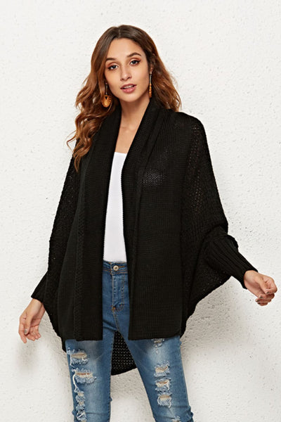 Open Front Dolman Sleeve Longline Cardigan - SHE BADDY© ONLINE WOMEN FASHION & CLOTHING STORE