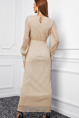 Rhinestone Surplice Split Maxi Dress - SHE BADDY© ONLINE WOMEN FASHION & CLOTHING STORE