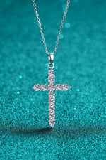 925 Sterling Silver Cross Moissanite Necklace - SHE BADDY© ONLINE WOMEN FASHION & CLOTHING STORE