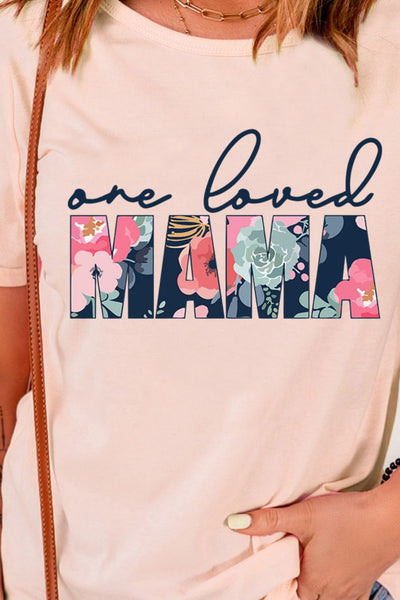 ONE LOVED MAMA Floral Graphic Tee - SHE BADDY© ONLINE WOMEN FASHION & CLOTHING STORE