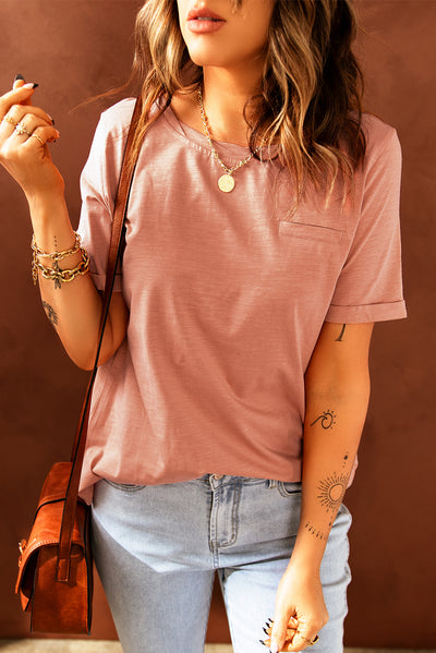 Just For You Cuffed Sleeve T-Shirt - SHE BADDY© ONLINE WOMEN FASHION & CLOTHING STORE