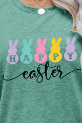 HAPPY EASTER Graphic Round Neck T-Shirt - SHE BADDY© ONLINE WOMEN FASHION & CLOTHING STORE