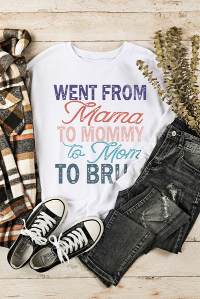 Letter Graphic Round Neck Sweatshirt cf - SHE BADDY© ONLINE WOMEN FASHION & CLOTHING STORE
