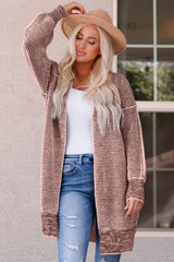 Heathered Open Front Longline Cardigan - SHE BADDY© ONLINE WOMEN FASHION & CLOTHING STORE