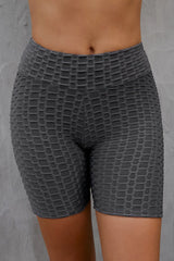 Textured High Waisted Biker Shorts - SHE BADDY© ONLINE WOMEN FASHION & CLOTHING STORE