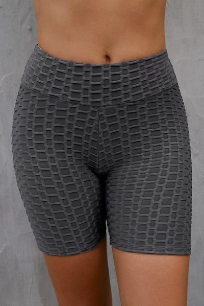 Textured High Waisted Biker Shorts - SHE BADDY© ONLINE WOMEN FASHION & CLOTHING STORE