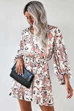 Floral Balloon Sleeve Ruffle Hem Dress - SHE BADDY© ONLINE WOMEN FASHION & CLOTHING STORE