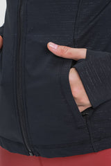 Drawstring Detail Zip Up Sports Jacket with Pockets - SHE BADDY© ONLINE WOMEN FASHION & CLOTHING STORE