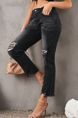 Stylish Distressed Cropped Jeans - SHE BADDY© ONLINE WOMEN FASHION & CLOTHING STORE