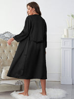 Satin V-Neck Cami, Shorts, and Belted Robe Pajama Set - SHE BADDY© ONLINE WOMEN FASHION & CLOTHING STORE