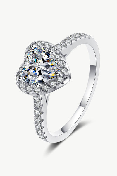 1 Carat Moissanite Heart-Shaped Ring - SHE BADDY© ONLINE WOMEN FASHION & CLOTHING STORE