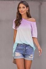 Faded Ombre T-Shirt - SHE BADDY© ONLINE WOMEN FASHION & CLOTHING STORE