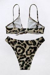 Printed Tie Front Spaghetti Strap Bikini Set - SHE BADDY© ONLINE WOMEN FASHION & CLOTHING STORE