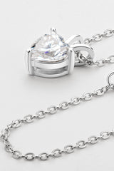 1 Carat Moissanite Heart-Shaped Pendant Necklace - SHE BADDY© ONLINE WOMEN FASHION & CLOTHING STORE