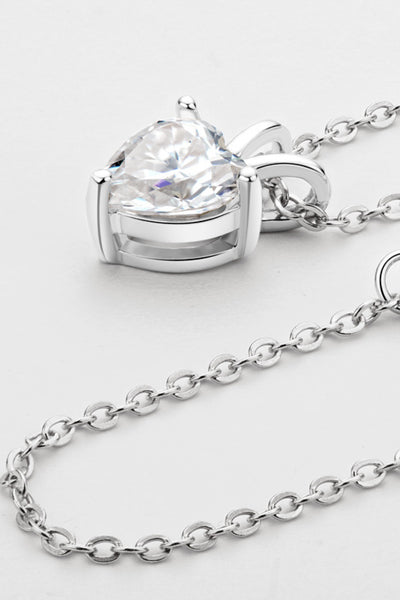 1 Carat Moissanite Heart-Shaped Pendant Necklace - SHE BADDY© ONLINE WOMEN FASHION & CLOTHING STORE