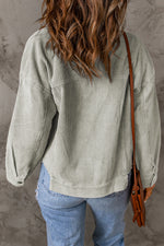 Raw Hem Button Down Corduroy Jacket with Pockets - SHE BADDY© ONLINE WOMEN FASHION & CLOTHING STORE