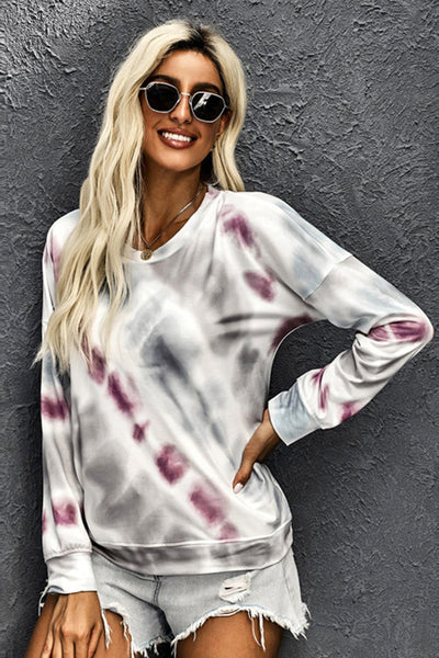 Drop Shoulder Tie Dye  Tee - SHE BADDY© ONLINE WOMEN FASHION & CLOTHING STORE