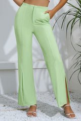 Slit High-Rise Flare Pants - SHE BADDY© ONLINE WOMEN FASHION & CLOTHING STORE