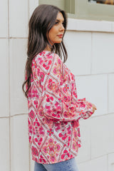 Floral Button-Up Flounce Sleeve Blouse - SHE BADDY© ONLINE WOMEN FASHION & CLOTHING STORE