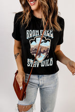 ROAM FREE STAY WILD Graphic Tee - SHE BADDY© ONLINE WOMEN FASHION & CLOTHING STORE