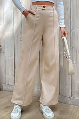 Center Seam Wide Leg Pants - SHE BADDY© ONLINE WOMEN FASHION & CLOTHING STORE