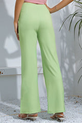 Slit High-Rise Flare Pants - SHE BADDY© ONLINE WOMEN FASHION & CLOTHING STORE