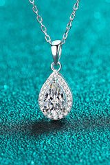 Moissanite Teardrop Pendant Necklace - SHE BADDY© ONLINE WOMEN FASHION & CLOTHING STORE