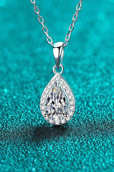 Moissanite Teardrop Pendant Necklace - SHE BADDY© ONLINE WOMEN FASHION & CLOTHING STORE