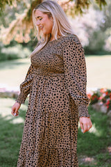 Plus Size Animal Print Smocked Tiered Dress - SHE BADDY© ONLINE WOMEN FASHION & CLOTHING STORE