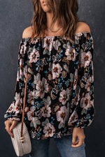 Floral Off-Shoulder Balloon Sleeve Blouse - SHE BADDY© ONLINE WOMEN FASHION & CLOTHING STORE