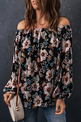 Floral Off-Shoulder Balloon Sleeve Blouse - SHE BADDY© ONLINE WOMEN FASHION & CLOTHING STORE