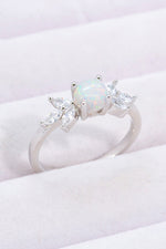 925 Sterling Silver Opal and Zircon Ring - SHE BADDY© ONLINE WOMEN FASHION & CLOTHING STORE