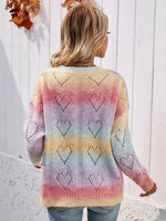 Tie-Dye V-Neck Drop Shoulder Pullover Sweater - SHE BADDY© ONLINE WOMEN FASHION & CLOTHING STORE